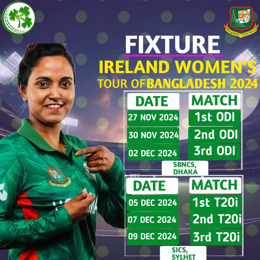 Bangladesh Women vs Ireland Women T20 Series 2024